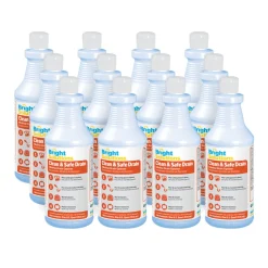 Bright Solutions® 'Clean & Safe Drain' Alkaline Drain Opener (32 oz Squeeze Bottles) - Case of 12