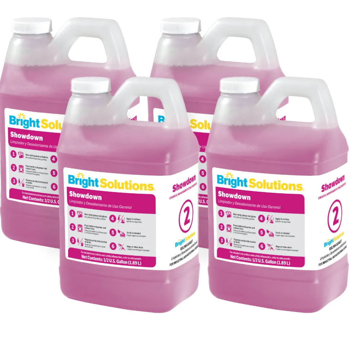 Bright Solutions® Showdown Industrial & Institutional Concentrated Cleaner (64 oz Bottles) - Case of 4