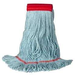 Bright Solutions® Water Bottle Blue Eco-Friendly Wet Mop w/ Narrow Band (Size: Large | Looped Ends)