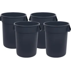 Carlisle® Bronco™ 32 Gallon Gray Round Trash Container (#34103223) - Case of 4