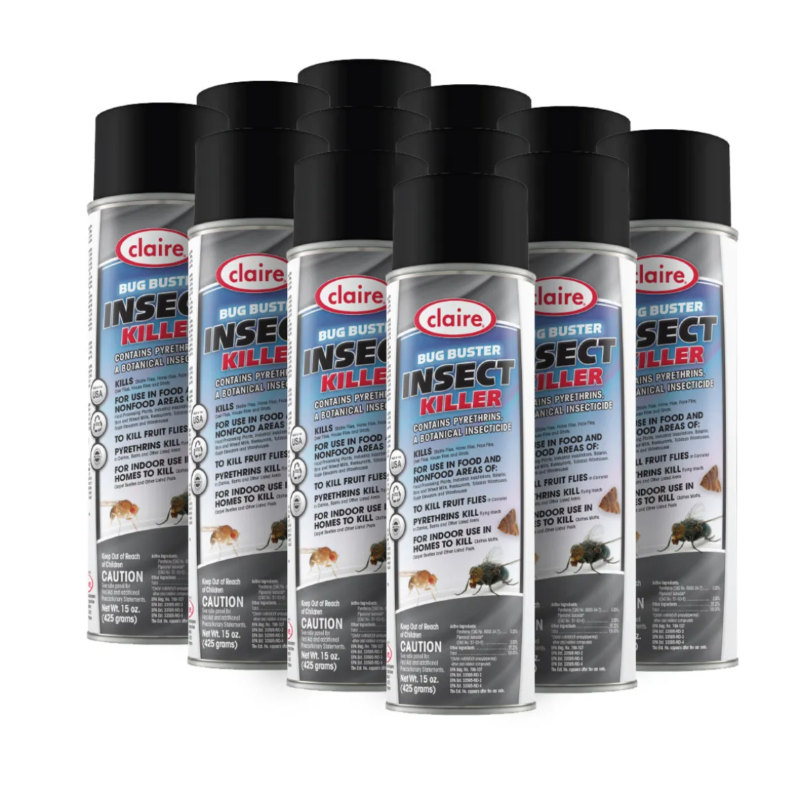 Claire® ‘Bug Buster’ Insect Killer Spray (15 oz Aerosol Cans) - Case of 12