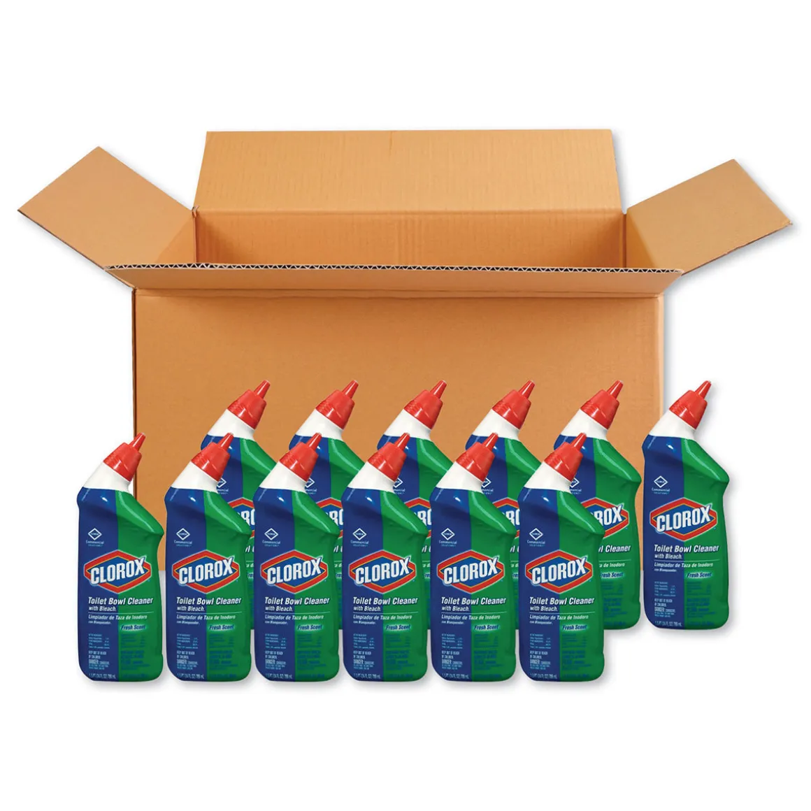 Clorox® Fresh Scent Toilet Bowl Cleaner with Bleach (24 oz Squeeze Bottles) - Case of 12
