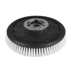17" Floor Buffer Carpet Scrubbing Brush w/ Carpet Glide - White & Black Nylon Bristles (15" Actual Diameter)