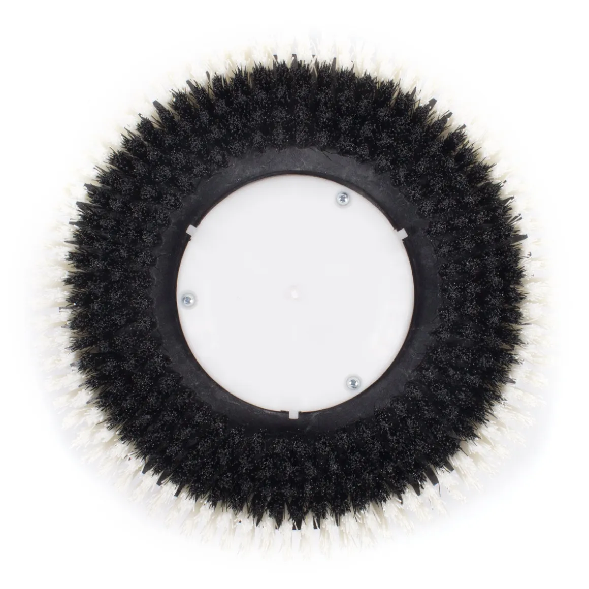 15" Floor Buffer Carpet Scrubbing Brush w/ Carpet Glide - White & Black Nylon Bristles (13" Actual Diameter)