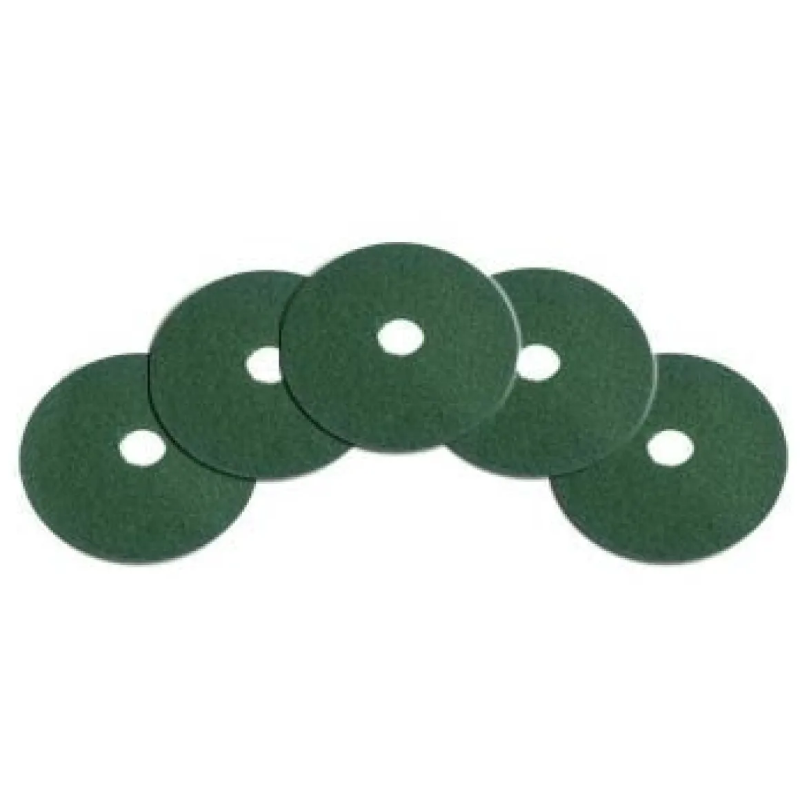 14" Green Heavy Duty Rotary Floor Scrubbing Pads - Case of 5