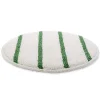 Kelsan 19" White Carpet Scrubbing Bonnet w/ Green Agitation Stripes for 20" Buffers