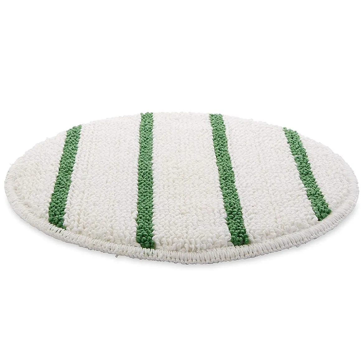 Kelsan 19" White Carpet Scrubbing Bonnet w/ Green Agitation Stripes for 20" Buffers