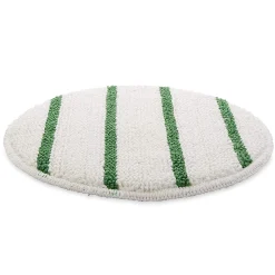 Kelsan 15" White Carpet Scrubbing Bonnet w/ Green Agitation Stripes
