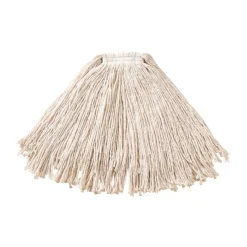 Kelsan White 16 oz Heavy Duty Rayon Wet Mop w/ 1.25" Headband (Size: Medium | Cut Ends)