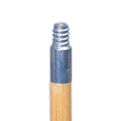 Kelsan 60" Wood Push Broom Handle w/ Metal Threads