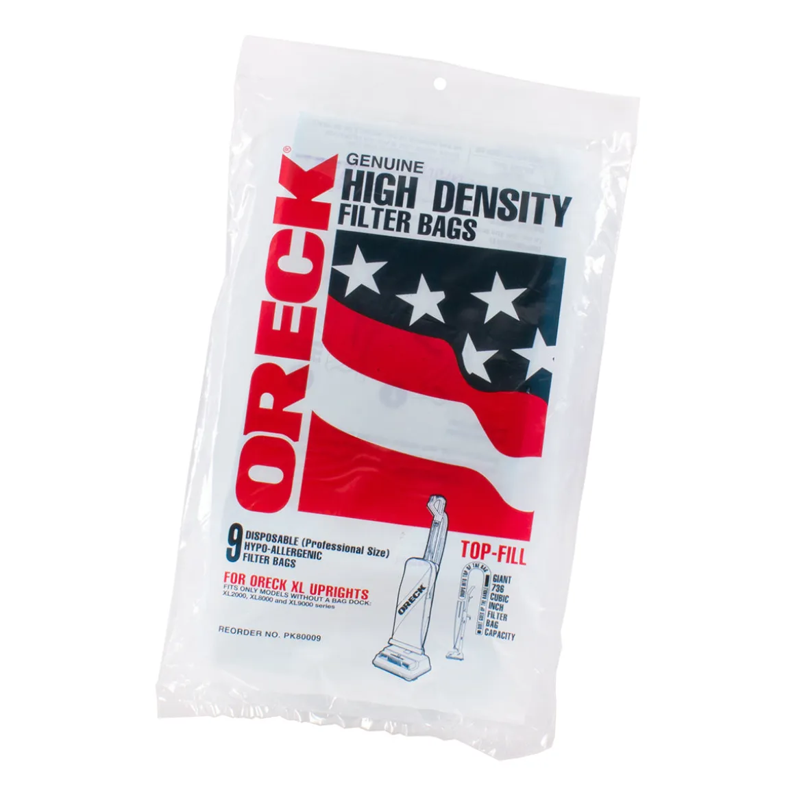 Oreck® Disposable Recovery Bags (#PK80009) for Upright Vacuums - Pack of 9