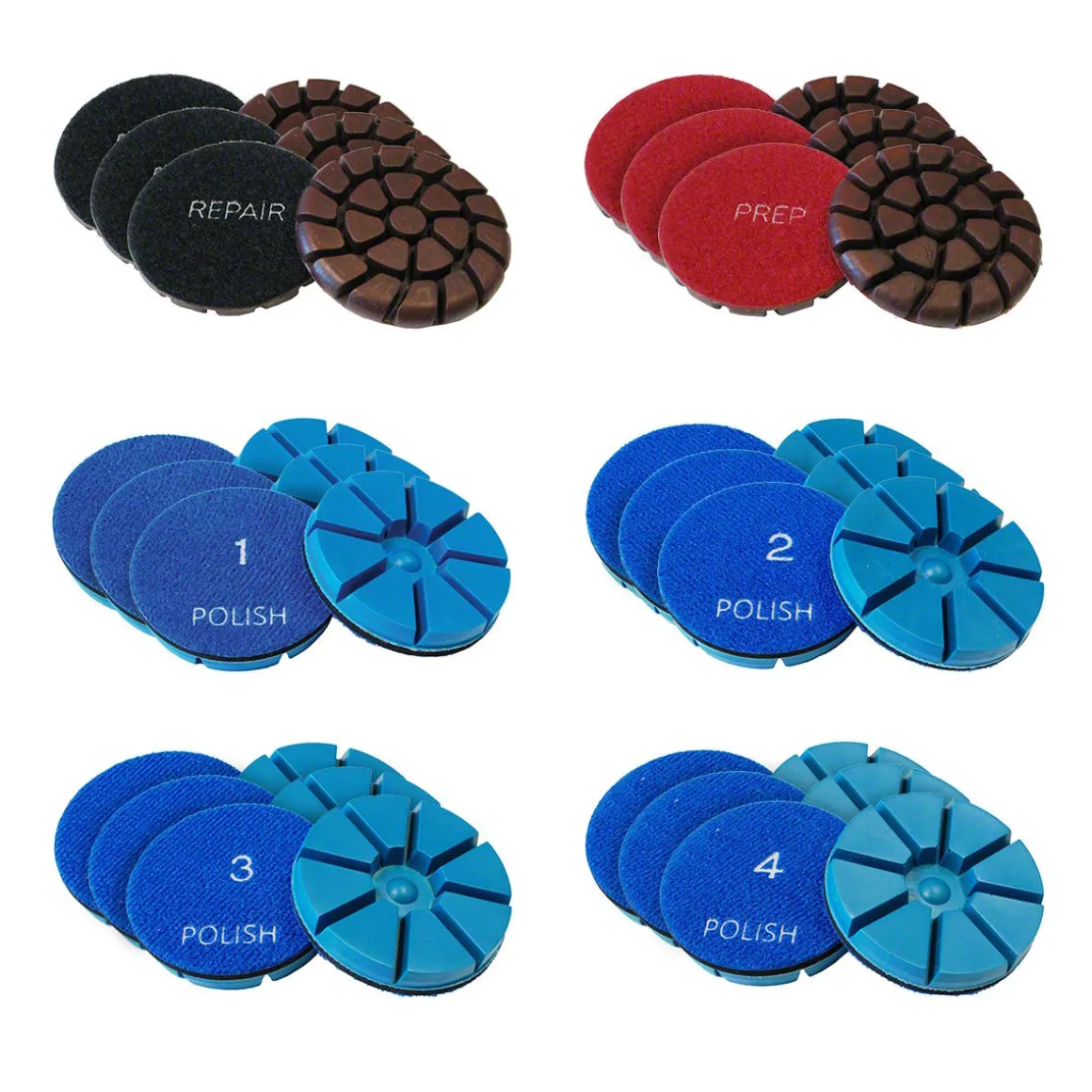 Pioneer Eclipse 3" PowerPolish™ Decorative Floor Polishing & Restoration Discs - Kit of 6 Discs of the Same Grit