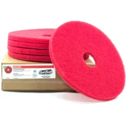 14" Red Light Duty Floor Buffing Pads - Case of 5