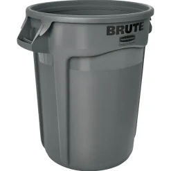 Rubbermaid® Brute® 32 Gallon Gray Round Vented Trash Can