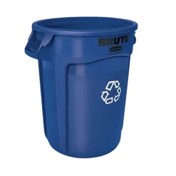 Rubbermaid® Brute® 32 Gallon Vented Round Recycling Container (#FG263273BLUE) - Blue