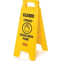 Rubbermaid® 4-Language 'Closed' Mutli-Purpose Floor Sign - Case of 6