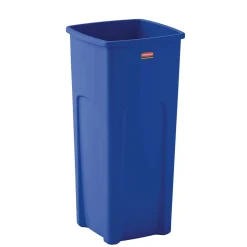 Rubbermaid® Universal 23 Gallon Square Blue Recycling Bins - Case of 3