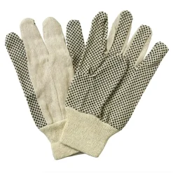 Safety Zone® Black PVC Dotted Cotton Canvas Gloves - Case of 300
