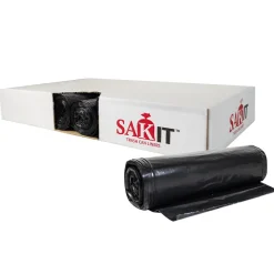 Sak-It™ 40 - 45 Gallon Black Low Density Coreless Trash Can Liners (40
