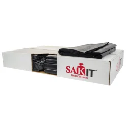 Sak-Itâ„¢ 60 Gallon Black Low Density Flat Pack Trash Can Liners (38" x 58" | 1.35 Mil) - Case of 100