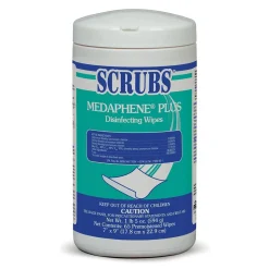 Scrubs® Medaphene® Plus Disinfectant Wipes (7" x 9" | 65 Wipe Canisters) - Case of 6