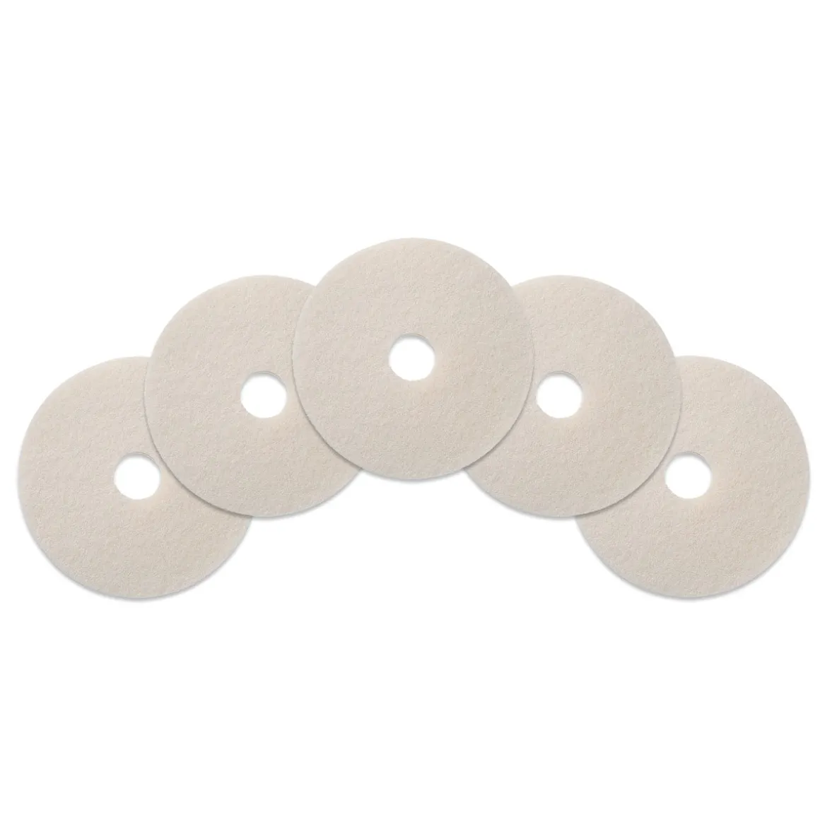 13" White Floor Buffing & Polishing Pads - Case of 5