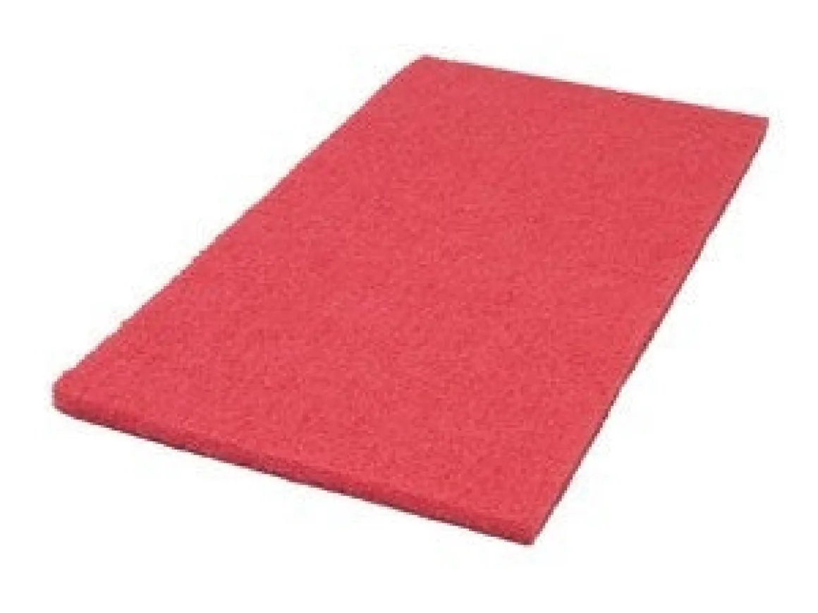14" x 24" Red Rectangular Floor Scrubbing & Buffing Pads - Case of 5