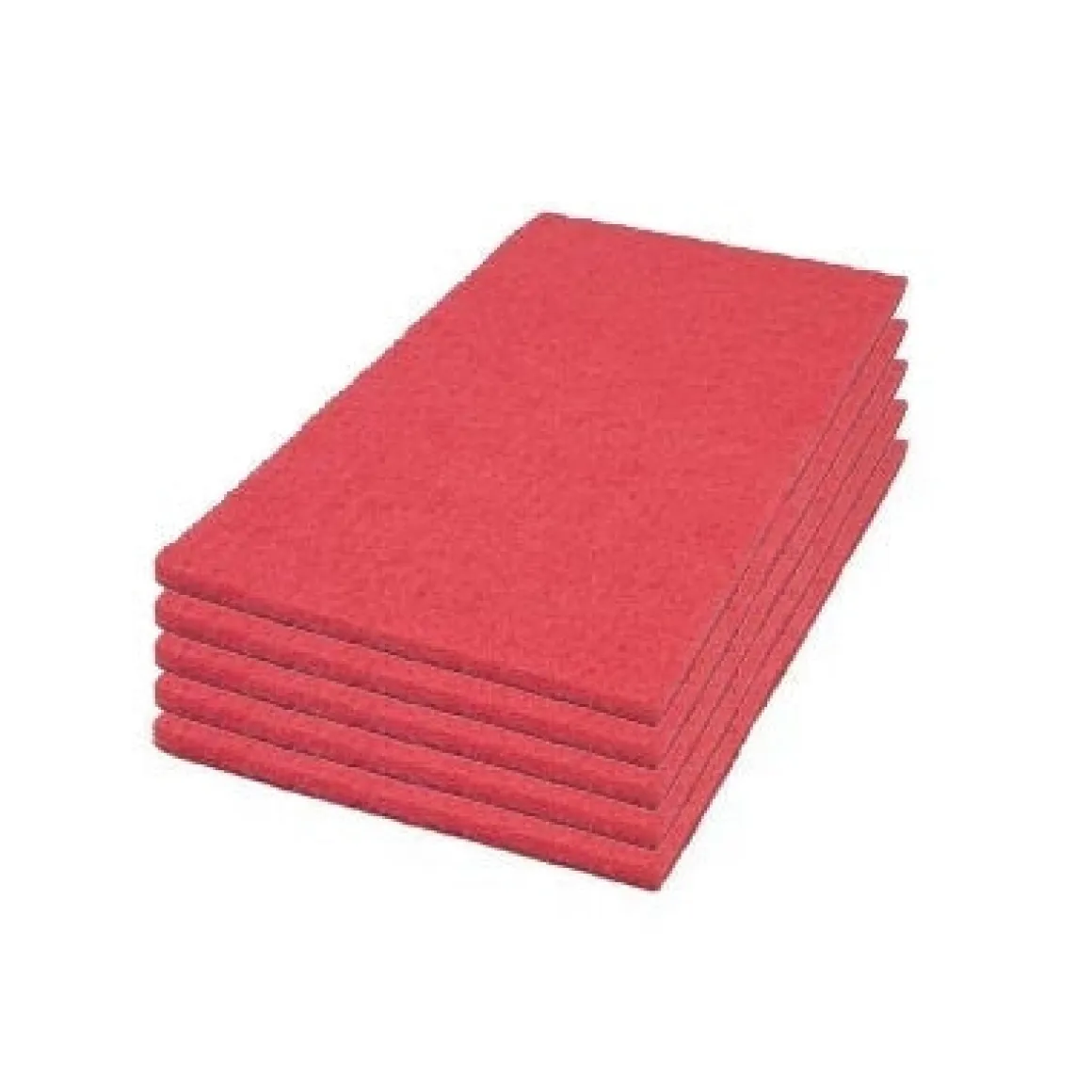 14" x 24" Red Rectangular Floor Scrubbing & Buffing Pads - Case of 5