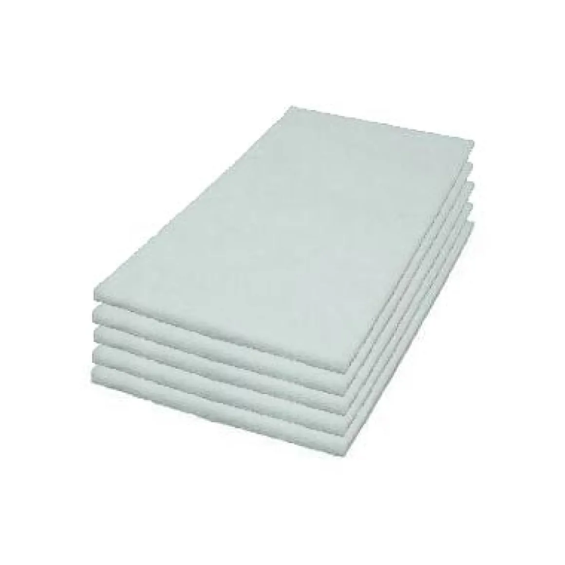14" x 24" White Rectangular Polishing & Buffing Pads - Case of 5