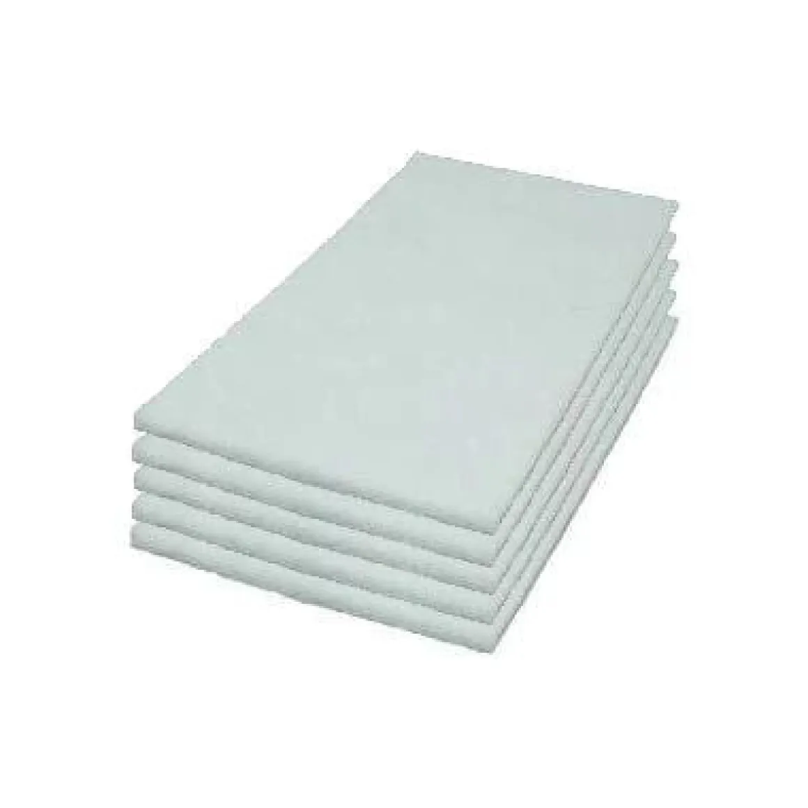 12" x 18" White Square Floor Buffing & Scrubbing Pads - Case of 5